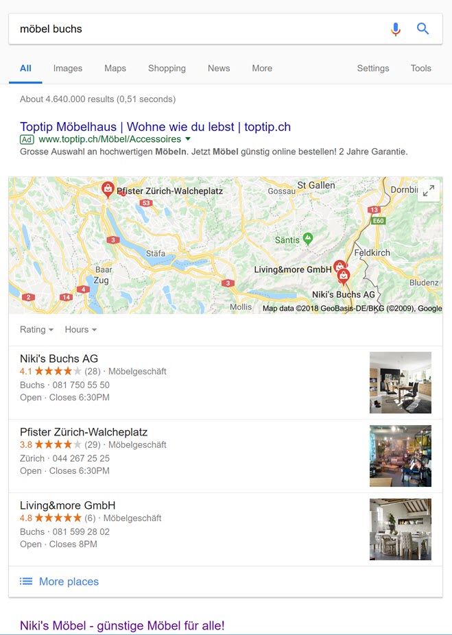 Local SEO Example Buchs